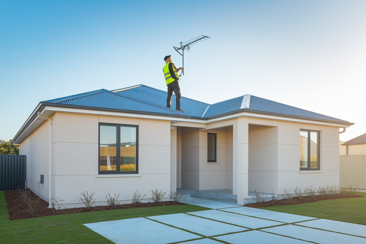 New TV antenna installed on a Butler new-build home