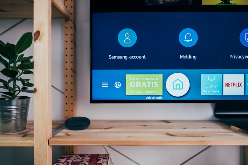 Wall-mounted TV in a modern living room